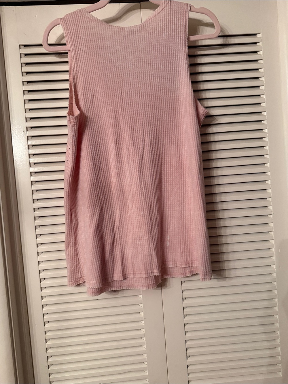 Vintage-inspired Rhinestone Ribbed Tank Top - Pink - Picture 4 of 4